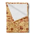 thumbnail image 2 of Western Soft Flannel Fleece Throw Blanket, Culture Arrow Hatchet Chiefs Hat Snakes Bison Tools, Cozy Plush for Indoor and Outdoor Use, 50" x 70", Pale Orange Redwood, by Ambesonne, 2 of 5