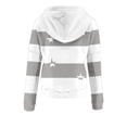 thumbnail image 3 of SHTXOZHI Women Long Sleeve Hooded Tops Fall Drawstring Sweatshirts with Pocket Casual Button Pullover Tops, 3 of 6
