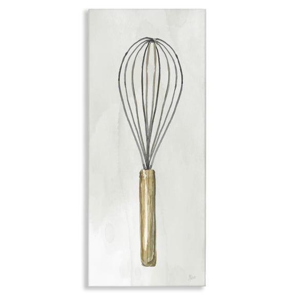 Stupell Industries French Country Rustic Kitchen Whisk Canvas Art, 10 x 24, by Nan