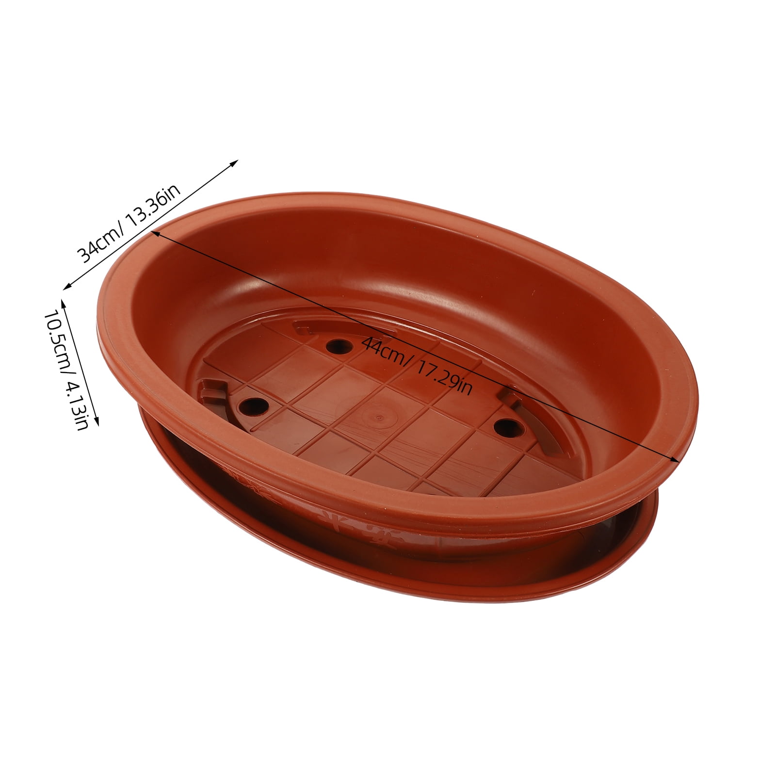 FRCOLOR 1Set Brown Oval Plastic Flower Pot Large Bonsai Planter with Drainage Holes for Indoor and Outdoor Gardening