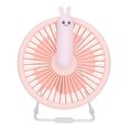 thumbnail image 3 of Mini ventilador USB ajustable, ventiladores eléctricos silenciosos de escritorio con luz nocturna para oficina (rosa), 1 ud., 3 of 8