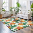 thumbnail image 3 of Area Rugs 5'x7', Summer Pineapple Carpet Runner Indoor Outdoor Rugs Home Decor Aesthetic, Tropical Fruit Flowers Palm Leaves Non Slip Mats Washable Accent Rug for Living Room Bedroom, 3 of 8