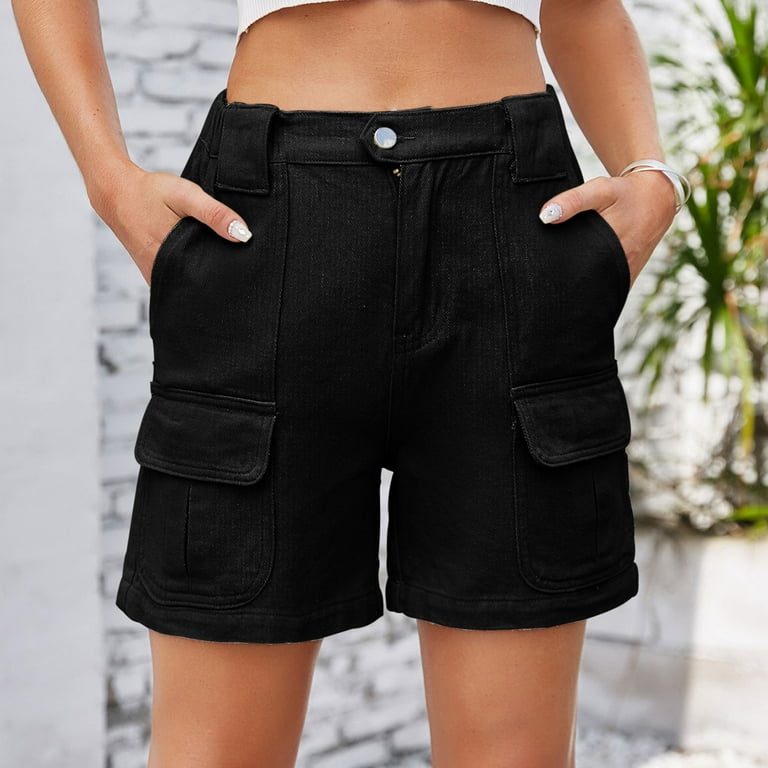 WNVMWI Womens Shorts Yoga Shorts for Women Blue Jean Shorts for