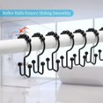thumbnail image 4 of Cribun Double Roller Glide Shower Curtain Ring and Hooks Set of 12 , Black, 4 of 6