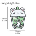 thumbnail image 1 of Broches De Esmalte De Té De Burbujas De Dibujos Animados Panda Unicornio Oso Taza Leche Broche Insignias De Joyería De Animales Divertidos Regalos Para Niños Amigos, 1 of 4
