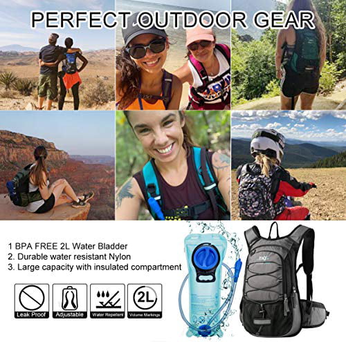 Mubasel Gear Hydration Backpack 2 L BPA Free Bladder Insulated cool for up to 4