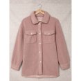 thumbnail image 2 of Chaqueta Abrigo Manga Larga Solapa Bolsillo Botón Color Puro Grueso Abrigo Casual para Mujer Rosa M, 2 of 6