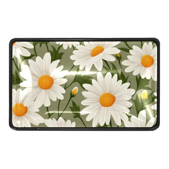 White Daisy Flowers Crystal Glass Cabinet Knobs 4 Pcs Drawer Handles for Kitchen Cabinets Dresser Cupboard Wardrobe