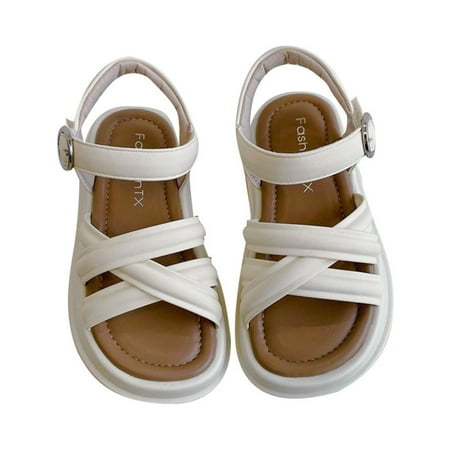 

WuLIQna Girls Boys Sandal Adjustable Double Buckles Casual Flat Open Toe Lightweight Shoes Children Sandals Soft Flat Shoes Fashion Comfortable Flower Sandals Lightweight Baby Princess Sandals