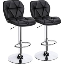 Bilot Height Adjustable Swivel Bar Stools Modern PU Leather Counter Stool bar Chairs with Backrest Set of 2 - Black