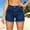 #33Blue, variant on Women Mid Rise Jeans Shorts Frayed Raw Hem Summer Stretchy Casual Denim Shorts
