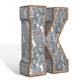 thumbnail image 2 of 7 Inch Galvanized Metal Letters For Wall Decor - 3D Letter K For Hanging Or Freestanding - Unique Blend Of Rustic Vintage Western And Industrial Styles - Fits For Living Room Kitchen Bedroom, 2 of 4