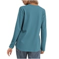 thumbnail image 5 of Holzkary Women's Fall Long Sleeve Henley Tops V Neck Tunic Casual Loose Blouse Winter Sweatshirt Women Fashion Casual Long Sleeve Button Tops Shirts Blouses Tops Sky Blue Xl, 5 of 6