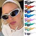 thumbnail image 2 of Gafas de sol Y2K para ciclismo, lentes de sol deportivas ovaladas futuristas, a la moda, Retro, Punk qiuyongming unisex, 2 of 2