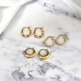 thumbnail image 3 of JeenMata Juego de regalo de 3 pares de pendientes para mujer chapados en oro amarillo hipoalergénicos, 3 of 4