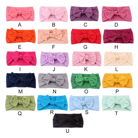 TEHAUX Baby Girl's Stretch Headbands Bowknot Assorted Color 7Pcs