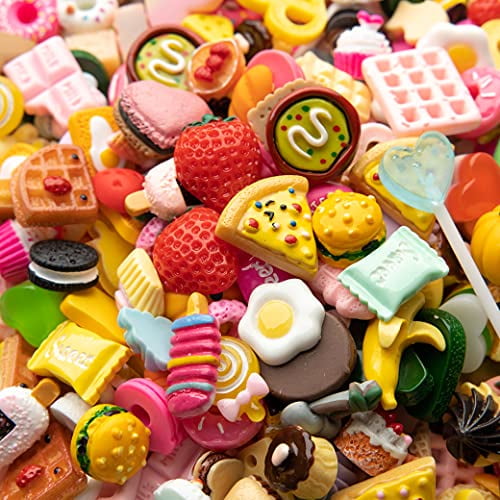 Lots Resin Mixed Simulation Food Cake Candy DIY Cell Phone Case Scrapbook Decor 