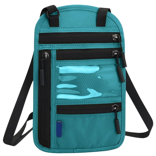 Bolso funcional para pasaporte RFID Bolso bandolera para el hombro Funda protectora para documentos en el extranjero