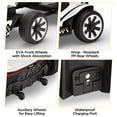 thumbnail image 3 of Wisairt 24V 10Ah Kids Electric Go Kart Drift Car, 360° Drift Ride on Toy with 800W Motors, 7.5 MPH, Adjustable Length, LED Lights, Drift Racing Kart for Big Kids 6-12 Years Old, 135 LBS, White, 3 of 12