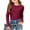 CF06_Wine, variant on Dwellite Long Sleeve Shirts for Girls Fashion Crewneck Slim Fit Tops Ribbed Knit Casual Solid Color Tee Shirt Army Green 170