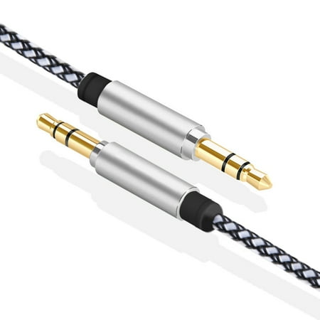 - 3.5Mm Male To Male Audio Cable by Insten 5FT Universal Auxiliary Cord 3.5mm Male to Male Braided Audio Aux Cable w/Aluminum Connector for iPods iPhones iPads Home Car Stereos