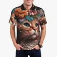 thumbnail image 1 of Fotbe Flower Crown Cat Camiseta Polo de Golf para Hombre con Estampado – Camisa Deportiva Transpirable con Cuello Abotonado-Large, 1 of 6