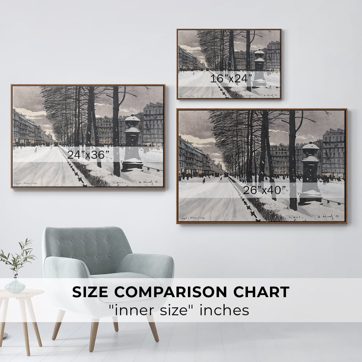 Vintage Landscape-CCLXXI By Wexford Home Framed in Walnut Wood Gallery Wrapped Canvas 17 in. x 25 in.