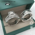 thumbnail image 6 of Adjustable size Wedding Ring Sets His And Hers Couples Women 925 Sterling Silver Moissanite Man Titanium Wedding Bands, 6 of 7