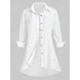 thumbnail image 2 of Camisa Talla Extra Asimétrica Broderie Anglaise Rosegal Blusas Tallas Grandes, 2 of 5