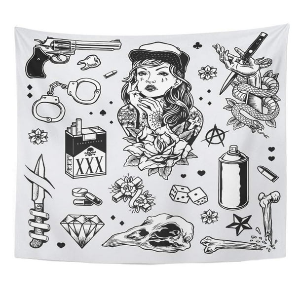 Tattoo flash tapestry new arrivals