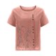 thumbnail image 4 of Fiudx Ofertas Flash Artículos En Oferta Blusa Superior de Camiseta de Manga Corta con Cuello Redondo y Botones Informales con Estampado de Moda para Mujer, 4 of 4
