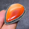thumbnail image 2 of Natural Carnelian Gemstone Handmade 925 Sterling Silver Jewelry Ring Size 7, 2 of 2