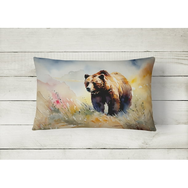 Grizzly Bear Throw Pillow 12 in x 16 in