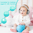 thumbnail image 3 of Wiher Baby Ear Muffs, 2-in-1 Baby Headphones for Noise Protection, Adjustable Noise Cancelling Headphones for Children 0-48 Months, Dual Wearing for Sleep, Plane, Outdoor Travel, Gray, 3 of 9