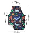 thumbnail image 4 of Naloa 1Pack Adjustable Bib Apron Waterdrop Resistant Cooking Kitchen Aprons for Women Men Chef, The Underwater World Print, 4 of 5