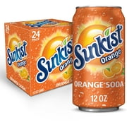 Sunkist Orange Soda, 12 fl oz cans, 24 pack
