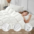 thumbnail image 3 of Teler Feather Down Comforter Queen Size - Duvet Insert with 100% Cotton Cover - White 90" x 90", 3 of 6
