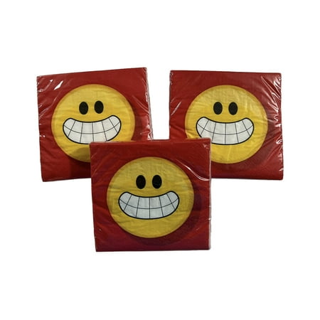 Smiles Beverage Napkins, 60 total. Emoji