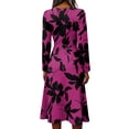 thumbnail image 3 of Dresses for Women V Neck Long Sleeve a Line Dresses Maxi Dress for Wedding Guest, Graduation, Party, 3 of 4
