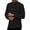 Black, variant on BUWTTED Men's Shirts Pure Color Crew Neck Long Sleeve Pleated Spring Fall Casual Button Down Business Work Black Shirt L