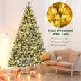 thumbnail image 4 of Topbuy 8FT Snow Flocked Artificial Christmas Hinged Tree Pre-lit Artificial Xmas Full Tree with 1,502 Branch Tips, 4 of 10