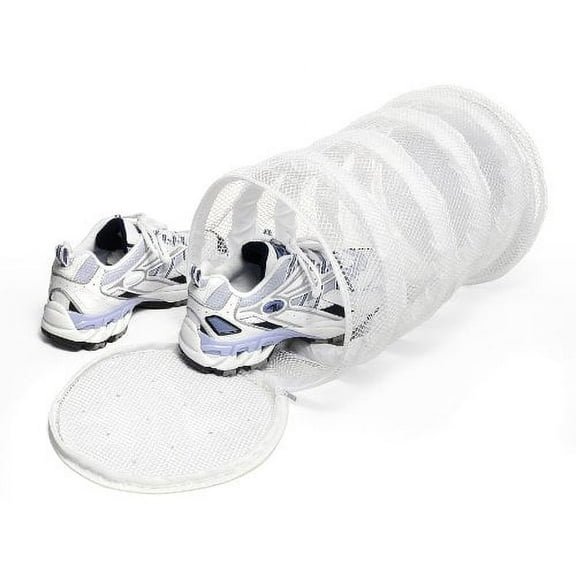 Whitmor Sneaker Wash Laundry Bags, White - Fits up to Size 14 Shoe - 14" x 9*