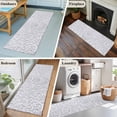 thumbnail image 5 of Floral Patterns 2'x6' Runner Rugs for Hallway Kitchen Bedside Non Slip Washable, Silver White Flowers Leaves Aesthetic Entryway Rug Runners with Rubber Backing, Long Carpet Runner for Laundry Room, 5 of 8