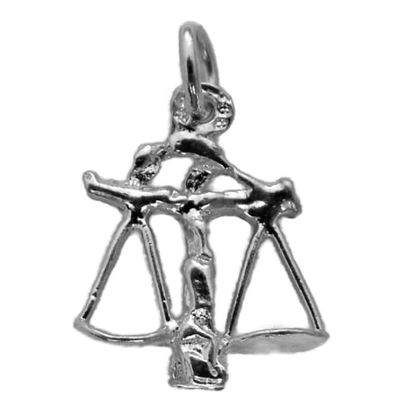 Libra Horoscope Zodiac Sign Unisex Pendant .925 Sterling Silver!!