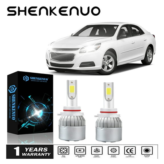 For Malibu 2016-2018 - 2PC 6000K White LED Headlights Bulbs High/Low Beam Kit