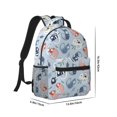 thumbnail image 2 of Disketp Cute Chameleons On Blue Backpack - Comfortable Daypack with The right laptop for you Spacious Main Compartment & other poket - {designName} print, 2 of 6