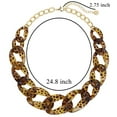 thumbnail image 6 of BOCAR Statement Chunky Acrylic Chain Link Choker Necklace Fashion Women Collar Necklaces Acrylic Resin Chain Necklace(N0097-Tortoiseshell), 6 of 7
