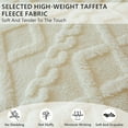 thumbnail image 4 of WOOW DEPOT Sherpa Reversible Queen Comforter, 1 PCS Heavy 7.5lbs Warm Cozy, Taffeta Quilted & Sheared Craft 3D Jacquard Blanket Machine Washable, White, 4 of 9