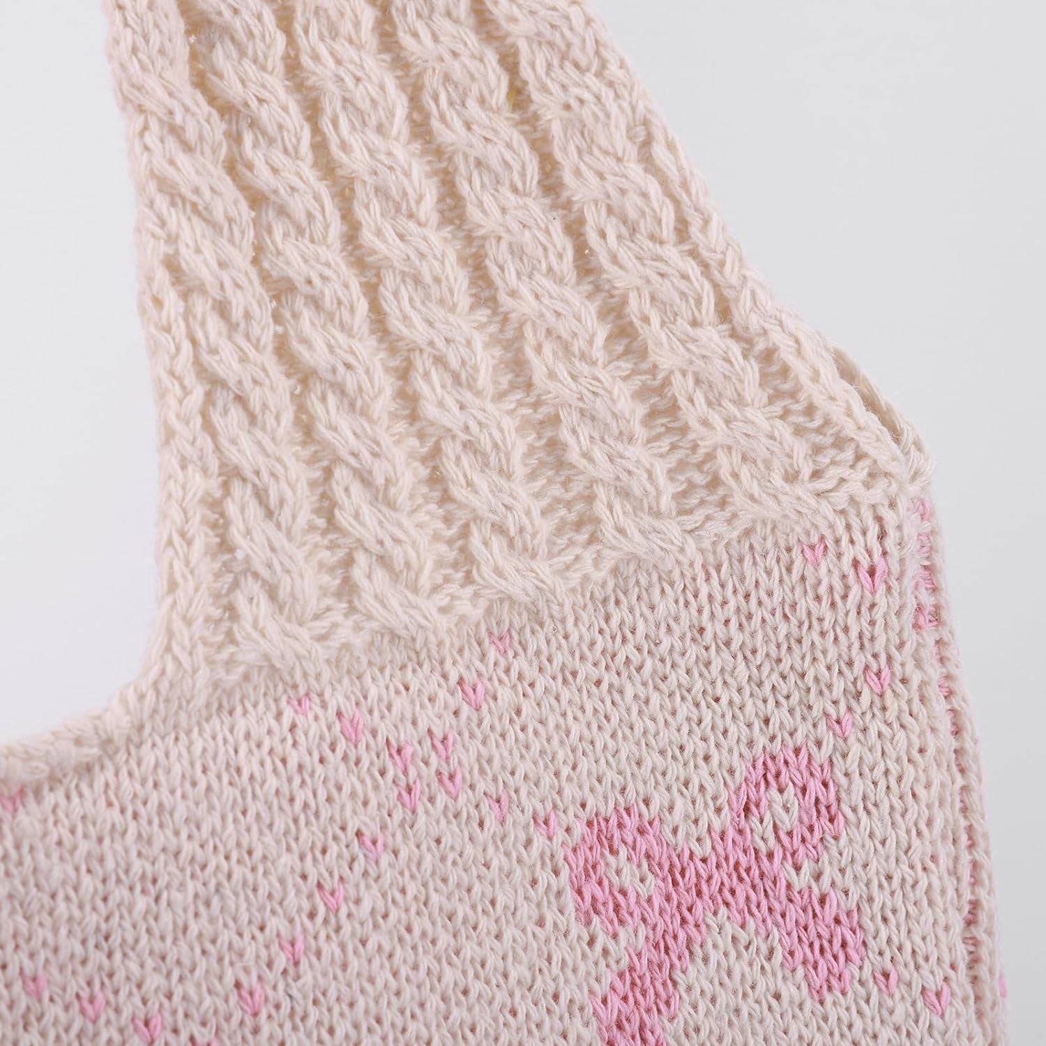 NANAHuang Crochet Tote Bag Y2k Bow Purse for Women Coquette Aesthetic Hobo Bag Cute Shoulder Handbag Knitted Tote Bow Printed Bag