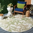 thumbnail image 2 of Safavieh Courtyard Gladwin Botanical Indoor/Outdoor Area Rug, Ivory/Green, 6'7" x 6'7" Round, 2 of 9